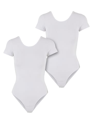 Urban Classics Urban Classics Ladies Organic Stretch Jersey 2-Pack in white+white