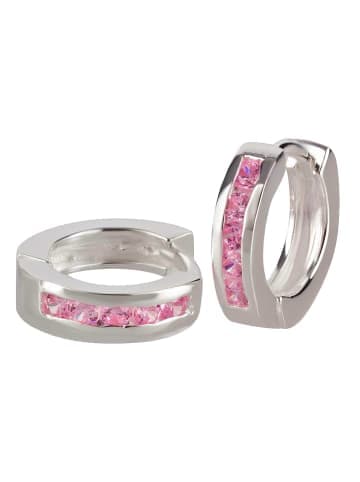 schmuck23 Creolen 925 Silber Zirkonia 0,3 cm x 1,2 cm