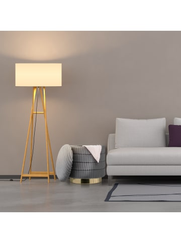 relaxdays Samthocker in Grau/ Gold - (H)43,5 x Ø 41 cm