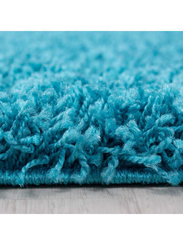 Teppich Boss Hochflor Teppich Lux Türkis