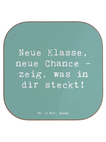 Mr. & Mrs. Panda Glasuntersetzer Spruch Erster Schultag Neue Kla... in Meeresbrise