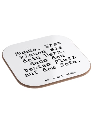 Mr. & Mrs. Panda Untersetzer Hunde. Erst klauen sie... mit Spruch in Weiß