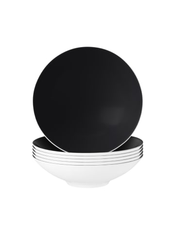 Seltmann Weiden 6er Set Suppenteller Life Fashion in ø 20 cm in Glamorous Black