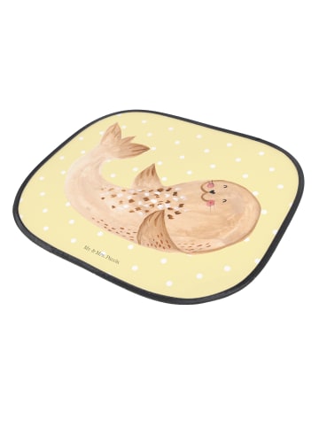 Mr. & Mrs. Panda Auto Sonnenblende Robbe Liegen ohne Spruch in Gelb Pastell