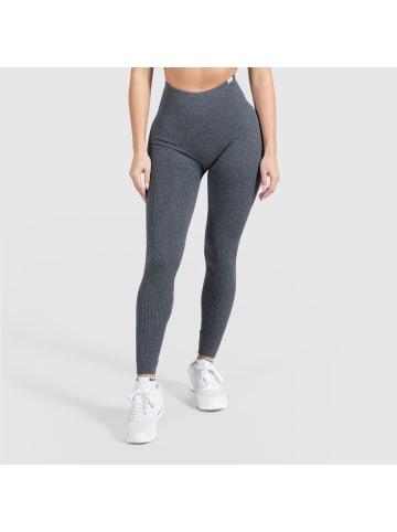 SMILODOX Kompression Leggings Amaze Ripp in Anthrazit Melange