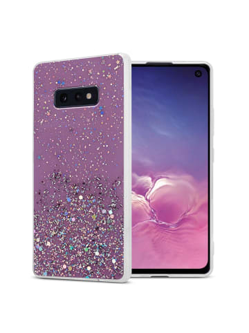 cadorabo Hülle für Samsung Galaxy S10e Glitter in Lila mit Glitter