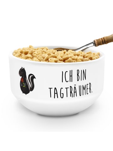 Mr. & Mrs. Panda Müslischale Stinktier Blume mit Spruch in Weiß