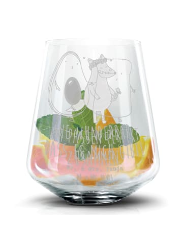 Mr. & Mrs. Panda Blümchentail Glas Avocado Toast mit Spruch in Transparent