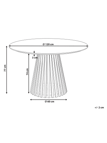 Beliani Esszimmertisch MESILLA in Braun - (W) 120 x (H) 77 x (L) 120 cm