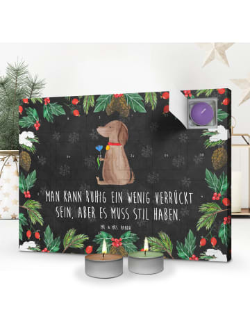 Mr. & Mrs. Panda Adventskalender Hund Blume mit Spruch in Kreidetafel