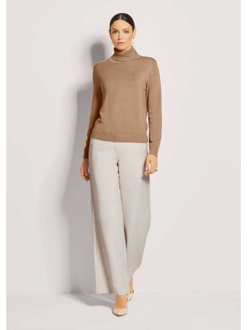 MADELEINE Schmaler Feinstrickpullover in caramel