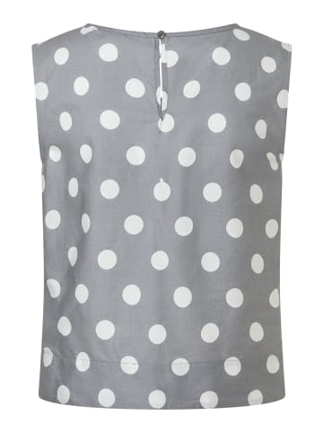 More & More kurzes Blusentop, gepunktet in various dots print new silver grey offwhite