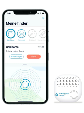 musegear Bluetooth-Schlüsselfinder "Finder 2" in weiß