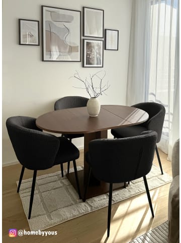 home24 Polsterstuhl MARETH 2er-Set in Schwarz