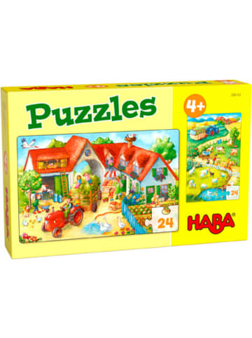 Haba Puzzles Bauernhof (Kinderpuzzle) | 2 spannende Motive mit je 24 Puzzleteilen