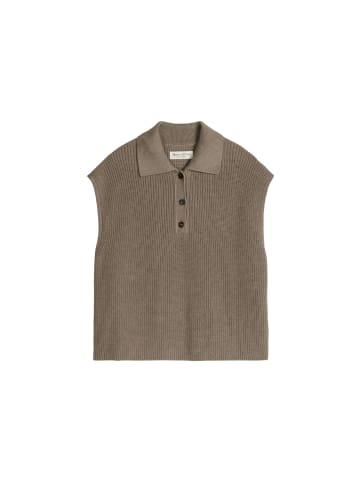Marc O'Polo DENIM Strick-Poloshirt relaxed in Stone Taupe Melange