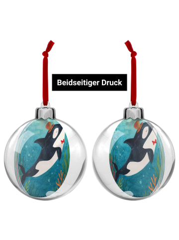 Mr. & Mrs. Panda Weihnachtskugel Orca Zylinder Design ohne Spruch in Weiß