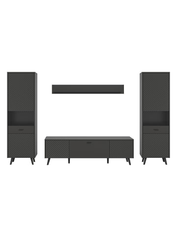 ebuy24 Wandregal Linea Grau 331 x 40 cm