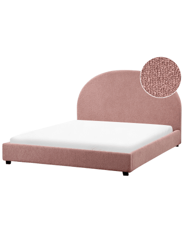 Beliani Doppelbett VAUCLUSE in Rosa - (W) 154 x (H) 112 x (L) 214 cm