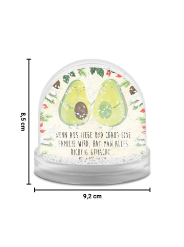 Mr. & Mrs. Panda Schneekugel Avocado Pärchen mit Spruch in Naturpapier