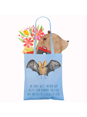 Mr. & Mrs. Panda Schultasche Fledermaus Flügel mit Spruch in Sky Blue