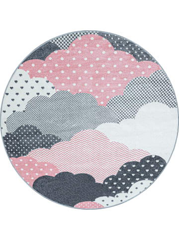KADIMA DESIGN Kinderteppich Waschbar Wolken COGNE Strapazierfähig OEKO-TEX in Pink