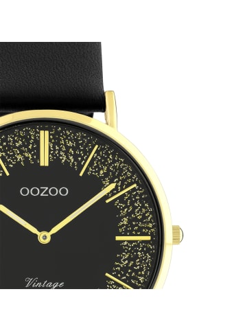 Oozoo Armbanduhr Oozoo Vintage Series schwarz mittel (ca. 36mm)