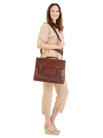 Bodenschatz Aktentasche echt Leder in cognac