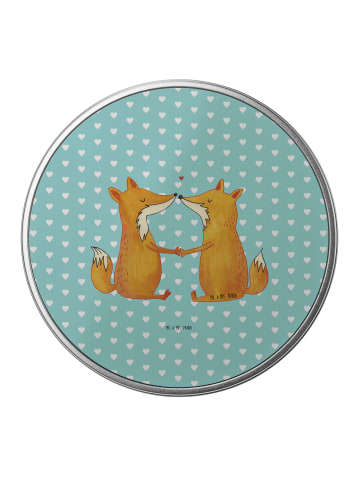 Mr. & Mrs. Panda Aufbewahrungsbox Füchse Liebe ohne Spruch in Türkis Pastell