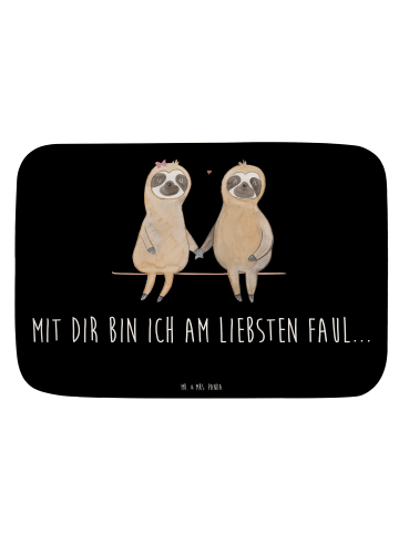 Mr. & Mrs. Panda Badvorleger Faultier Pärchen mit Spruch in Schwarz