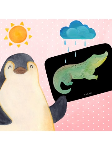 Mr. & Mrs. Panda Badematte Krokodil ohne Spruch in Schwarz