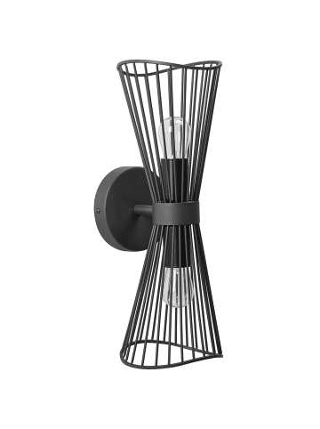Beliani Wandleuchte PARADA in Schwarz - (W) 15 x (H) 41 x (L) 17 cm