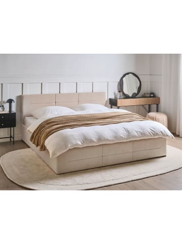 Beliani Doppelbett MASSOGNES in Beige/Schwarz - (W) 186 x (H) 90 x (L) 211 cm