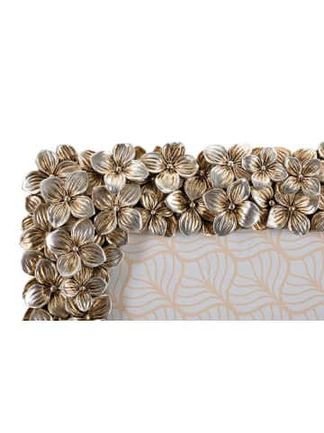 Mauro Ferretti Silberner Harzrahmen mit Blumenmuster, 26,5 x 2 x 31,8 cm
