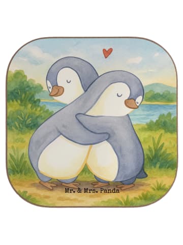 Mr. & Mrs. Panda Tischuntersetzer Pinguine Kuscheln Design ohne ... in Weiß