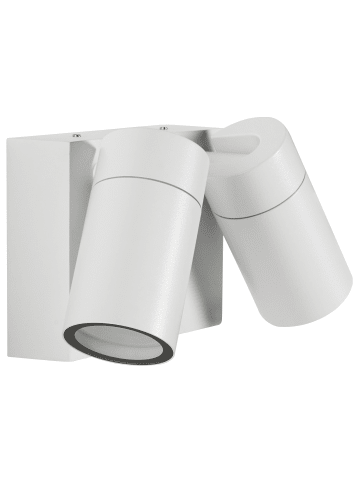Beliani Wandleuchte für den Außenbereich HOLMS in Weiß - (W) 16 x (H) 11 x (L) 10 cm