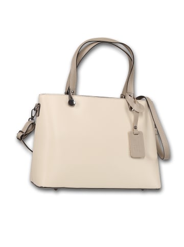 Toscanto Leder Schultertasche Toscanto Tasche beige, grau ca. 37cm