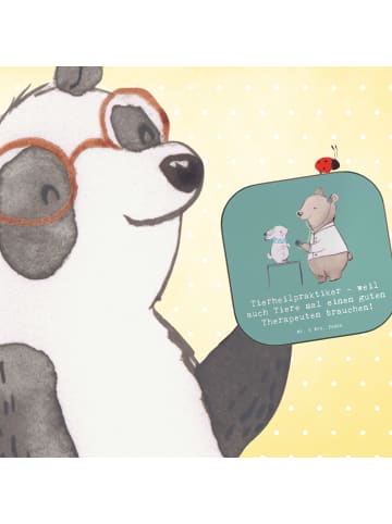 Mr. & Mrs. Panda Untersetzer Gläser Tierheilpraktiker mit Spruch in Meeresbrise