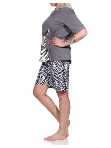 NORMANN Shorty Pyjama kurzarm Schlafanzug - 72767 in grau