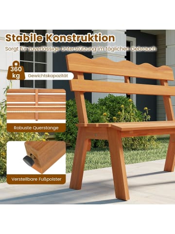 COSTWAY Gartenbank Akazienholz 2-Sitzer in Hellbraun