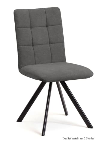 58 aufm Kessel ESSZIMMERSTUHL (2er-Set) Dayla 47x91x60 Schwarz/Natur