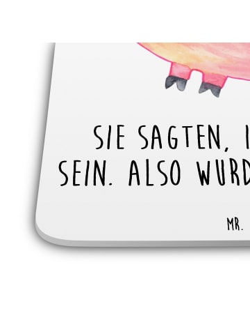 Mr. & Mrs. Panda Untersetzer Einhorn Schwein mit Spruch in Weiß