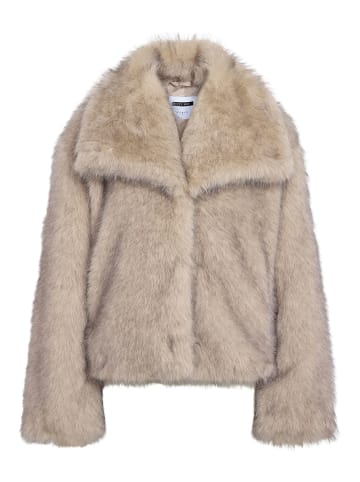Noisy may Übergangsjacke mit Felloptik in Creme