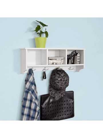 SoBuy Wandgarderobe in Weiß - (B)60 x (H)23 x (T)15cm