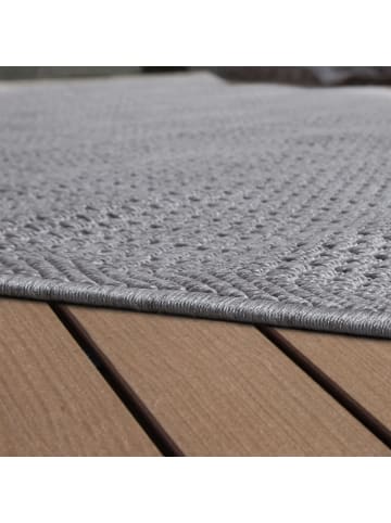 KADIMA DESIGN Outdoor Teppich Natur Balkon, Terrasse in Grau