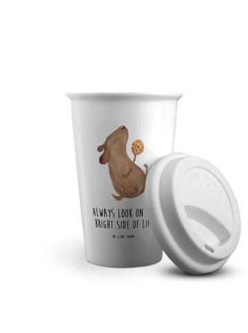 Mr. & Mrs. Panda Kaffeebecher Hund Keks mit Spruch in Weiß