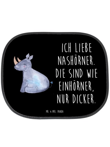Mr. & Mrs. Panda auto fensterblende Einhorn Nashorn mit Spruch in Schwarz
