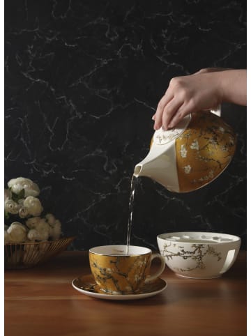 Goebel Teekanne mit Stövchen " Van Gogh- Mandelbaum " in Bunt