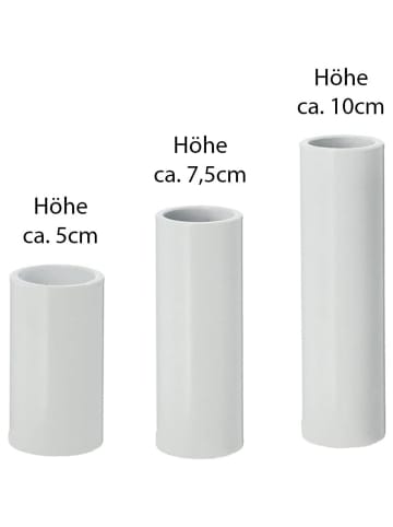Novaliv Novaliv 4X Kerzenständer magnetisch 2,8x7,5cm Weiss mit LED-Stabkerze in Weiß