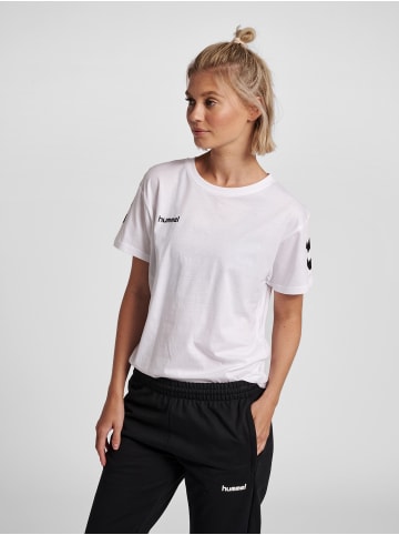 Hummel Logo T-Shirt Kurzarm Top aus Baumwolle HMLGO in Weiß